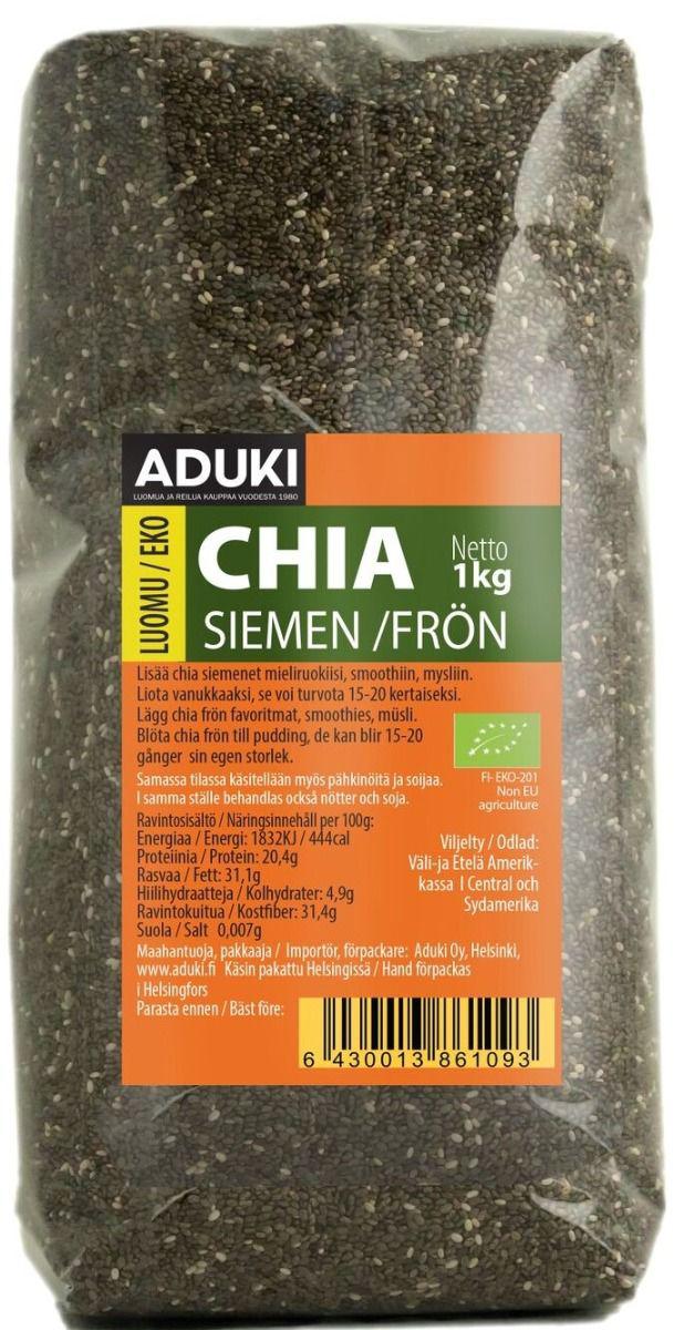 Chia siemen luomu Aduki 1kg - Siemenet | Luomun tarina