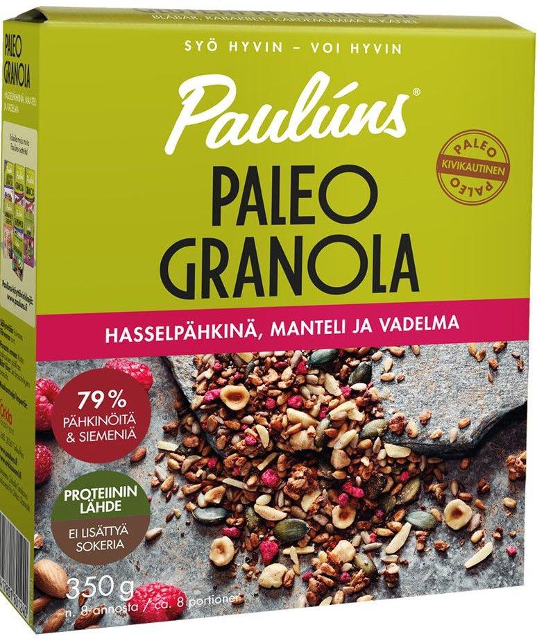 Hasselpähkinä paleo granola Pauluns 350g - Murot ja myslit | Kauppahalli24  BUSINESS